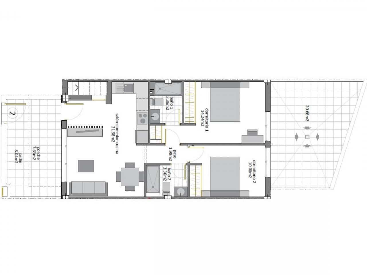 2 soveværelse Rækkehus til salg i San Pedro del Pinatar med swimmingpool - € 299.950 (Ref: 9318986)