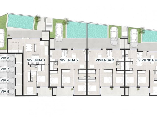 3 makuuhuone Rivitalo myytävänä paikassa San Pedro del Pinatar mukana uima-altaan - 409 000 € (Ref: 9319010)