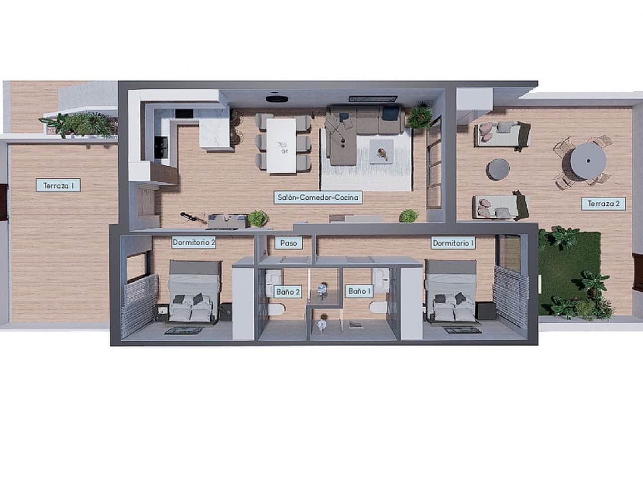 2 makuuhuone Rivitalo myytävänä paikassa Los Balcones mukana uima-altaan - 329 900 € (Ref: 9319033)