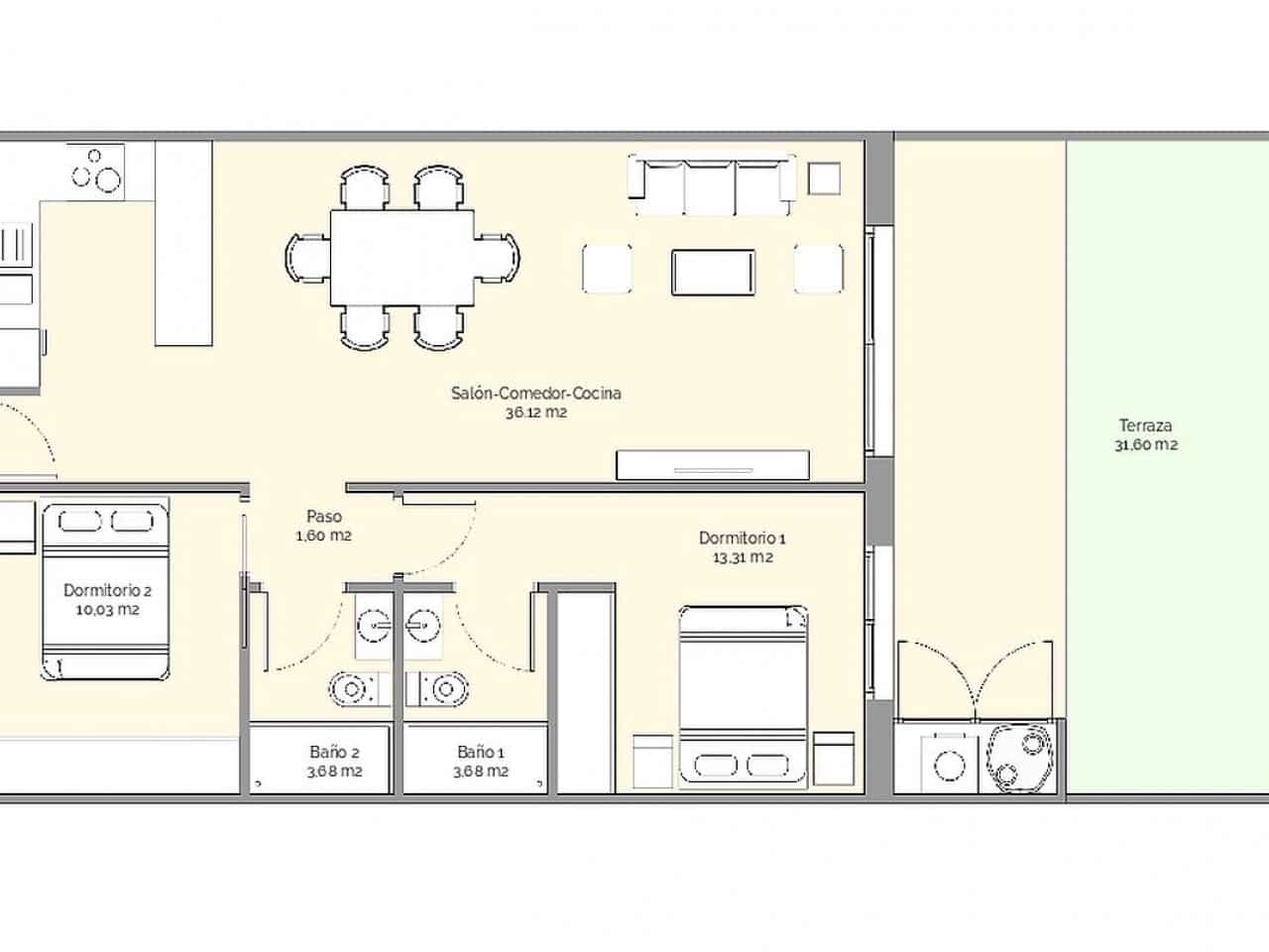 2 bedroom Penthouse for sale in Benidorm with pool - € 369,900 (Ref: 9319034)