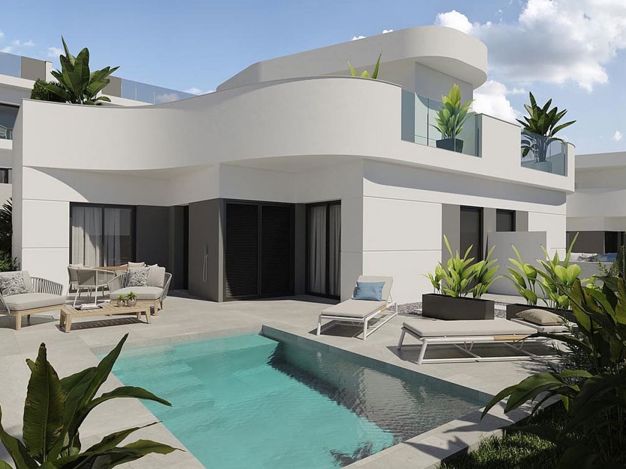 2 makuuhuone Rivitalo myytävänä paikassa Los Balcones mukana uima-altaan - 305 000 € (Ref: 9319037)