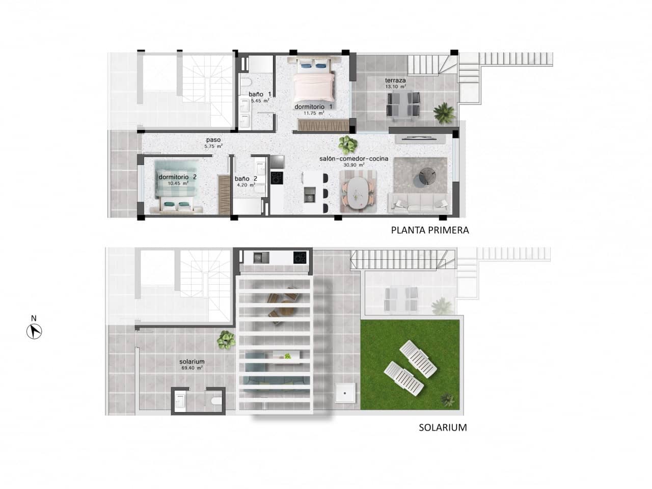 2 sovrum Radhus till salu i Pilar de la Horadada med pool - 304 900 € (Ref: 9319056)