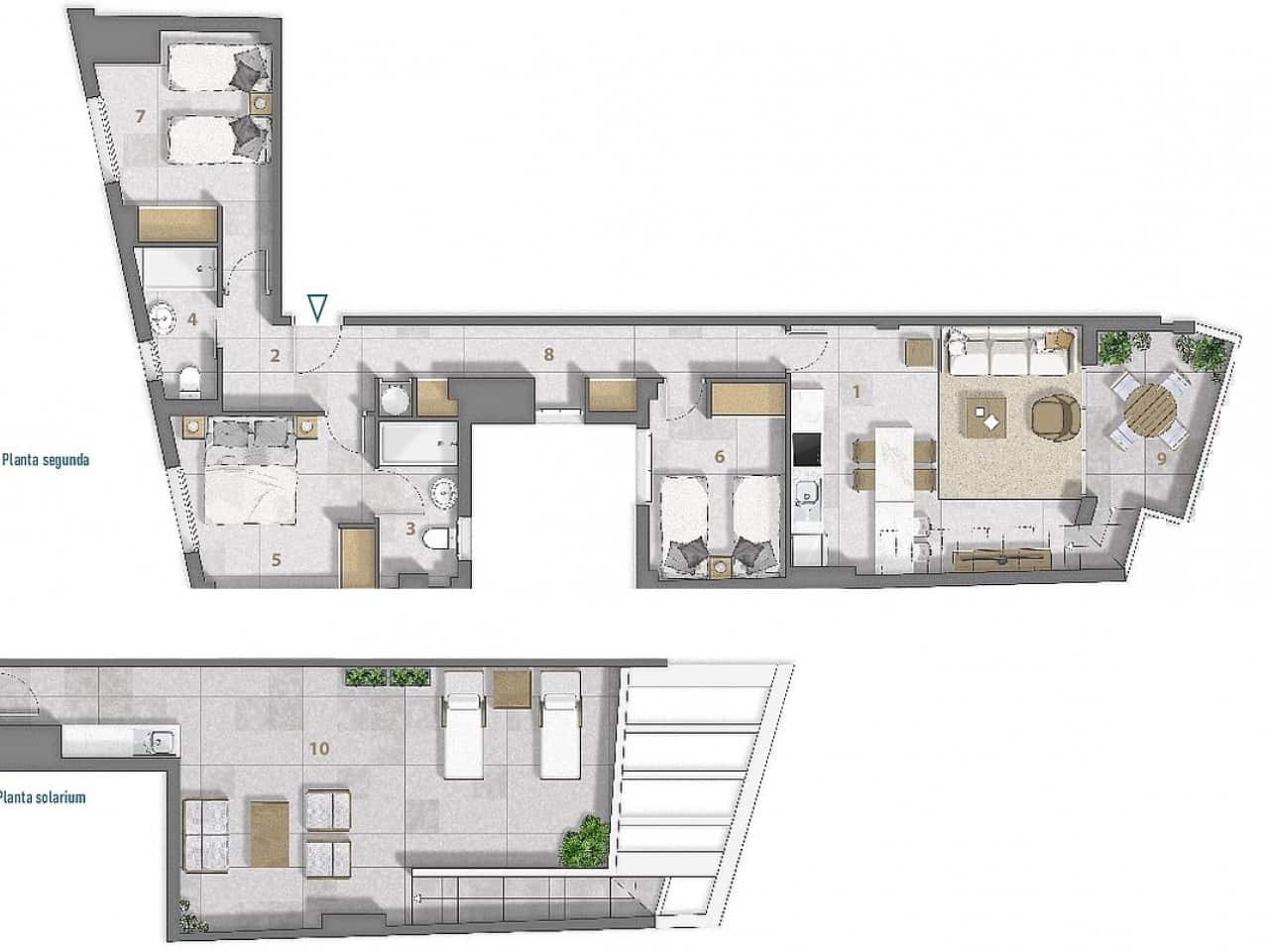 3 sovrum Takvåning till salu i Lo Pagan med pool - 810 000 € (Ref: 9319094)