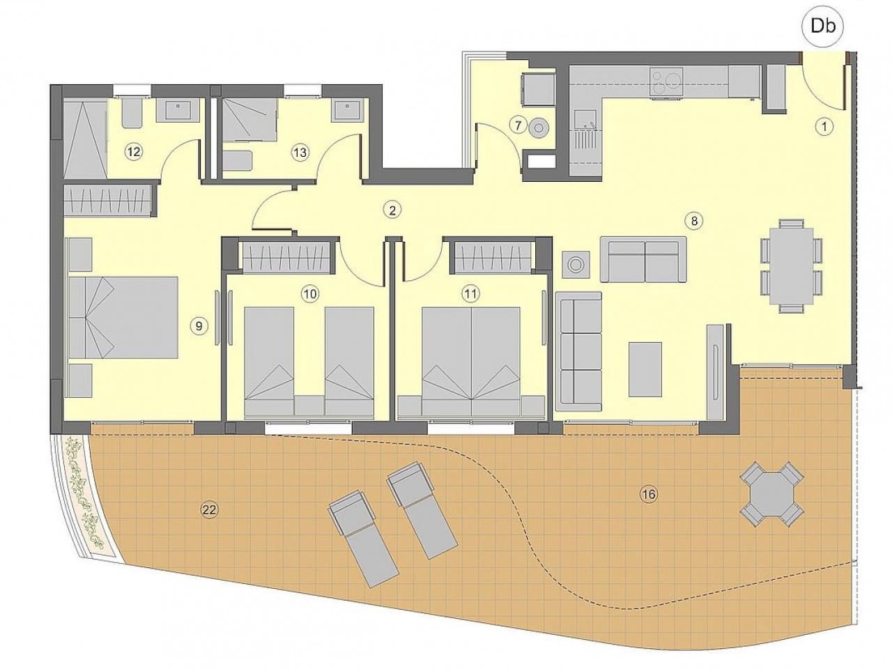 3 camera da letto Appartamento in vendita in Orihuela Costa con piscina - 412.000 € (Rif: 9319125)