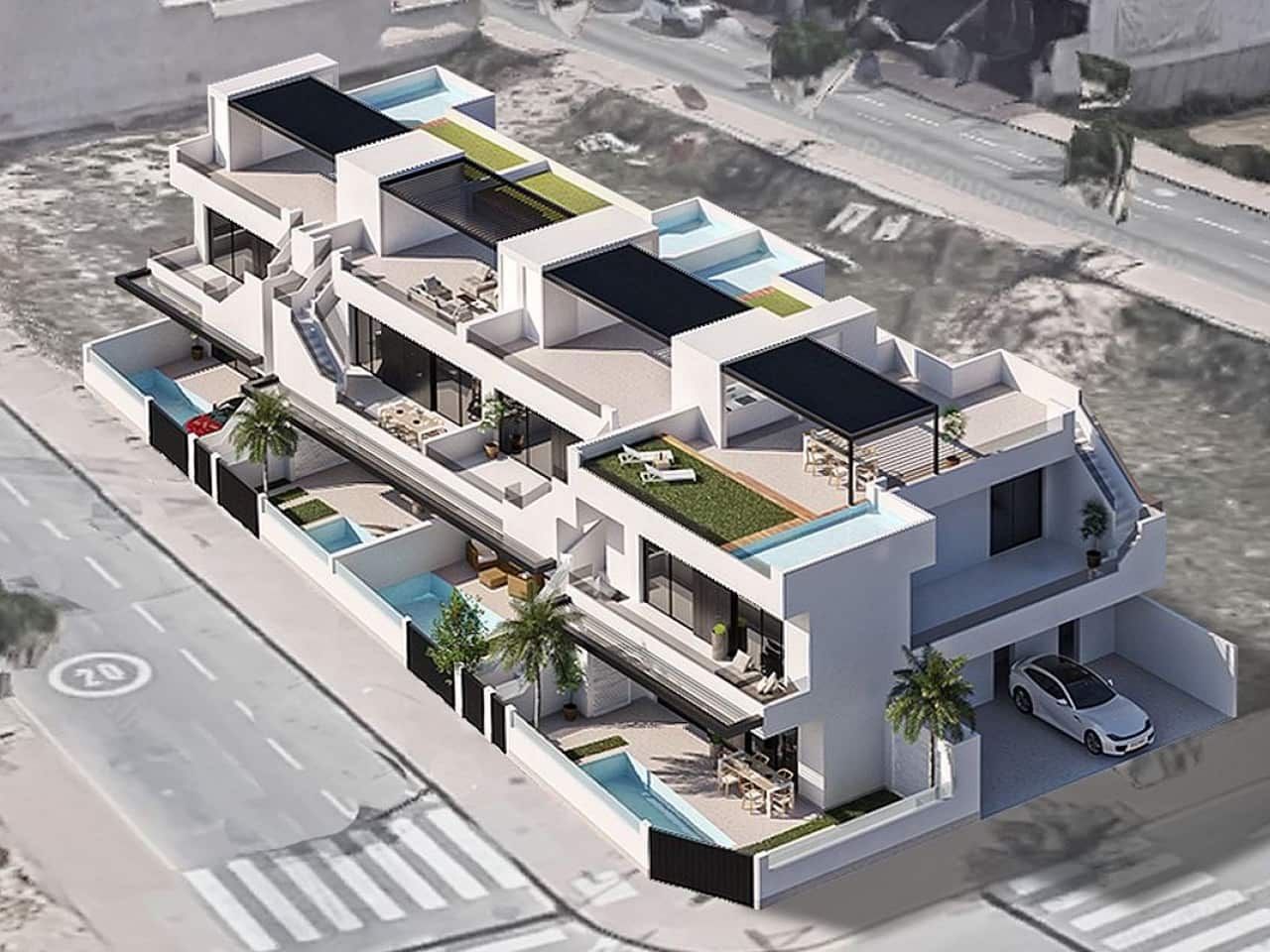 3 sovrum Radhus till salu i San Pedro del Pinatar med pool - 449 000 € (Ref: 9319127)