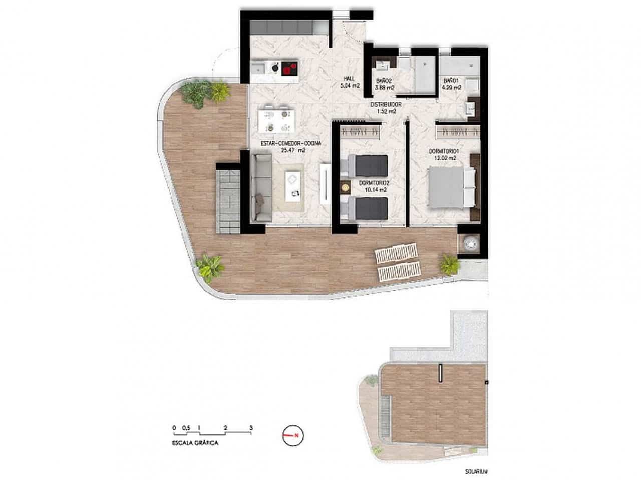 2 bedroom Penthouse for sale in Guardamar del Segura with pool - € 449,000 (Ref: 9319139)