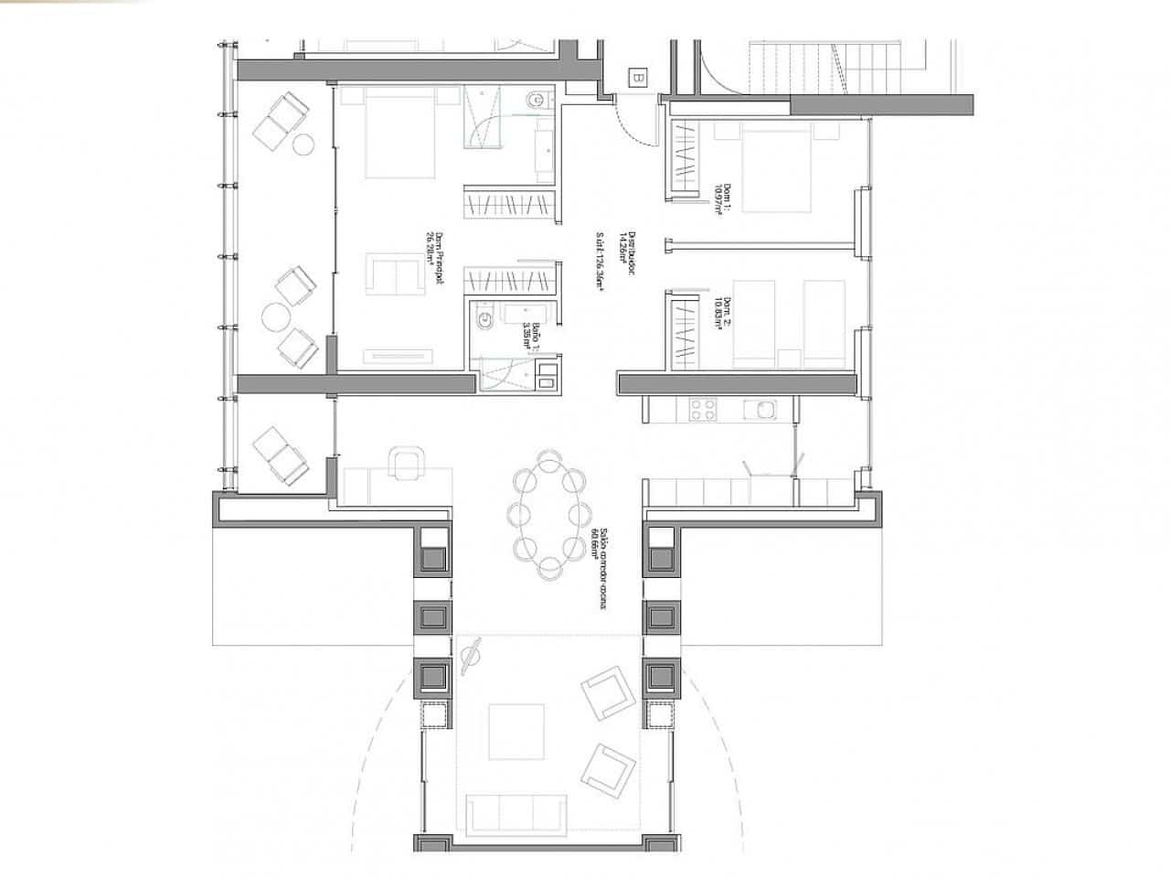 2 sypialnia Penthouse na sprzedaż w Benidorm z basenem - 1 170 000 € (Ref: 9319140)
