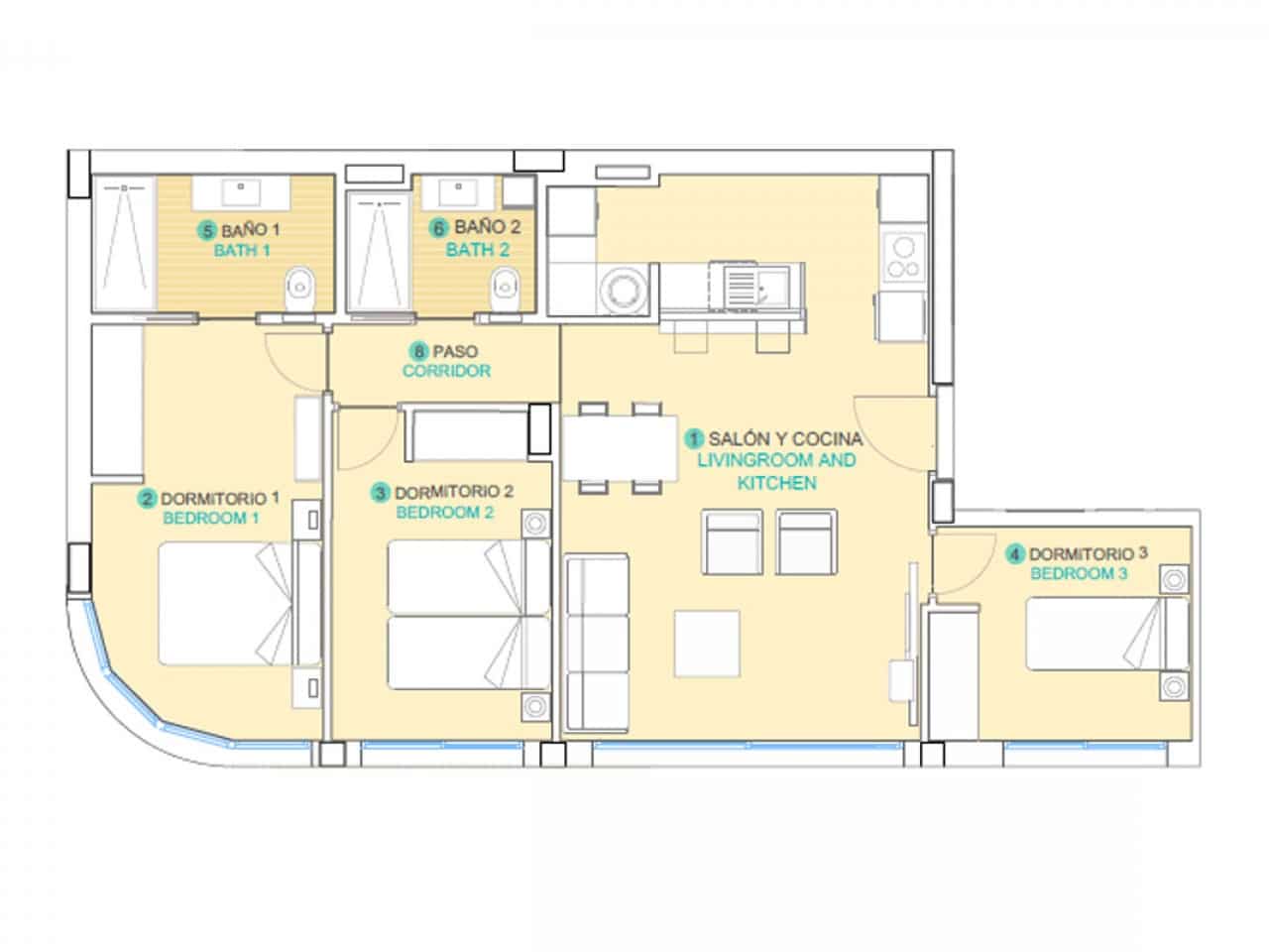 2 bedroom Penthouse for sale in Aguilas with pool - € 427,000 (Ref: 9319149)