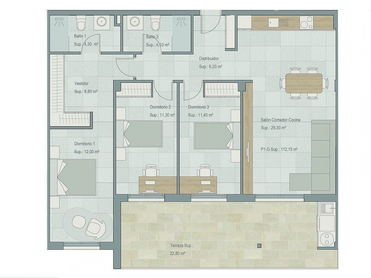 3 quarto Penthouse para venda em Torre-Pacheco com piscina - 233 000 € (Ref: 9319166)