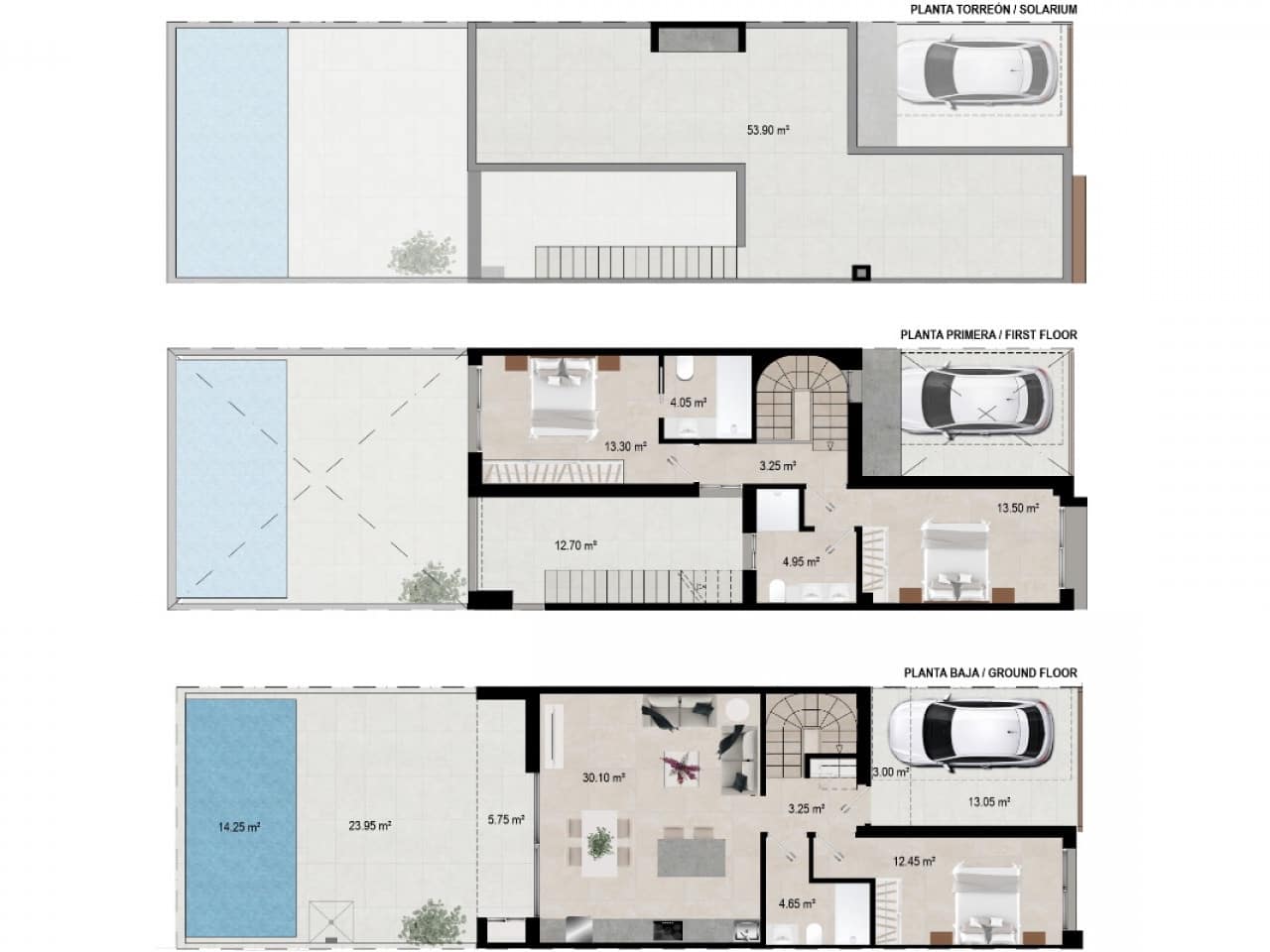 3 quarto Casa em Banda para venda em San Javier com piscina - 287 900 € (Ref: 9400893)