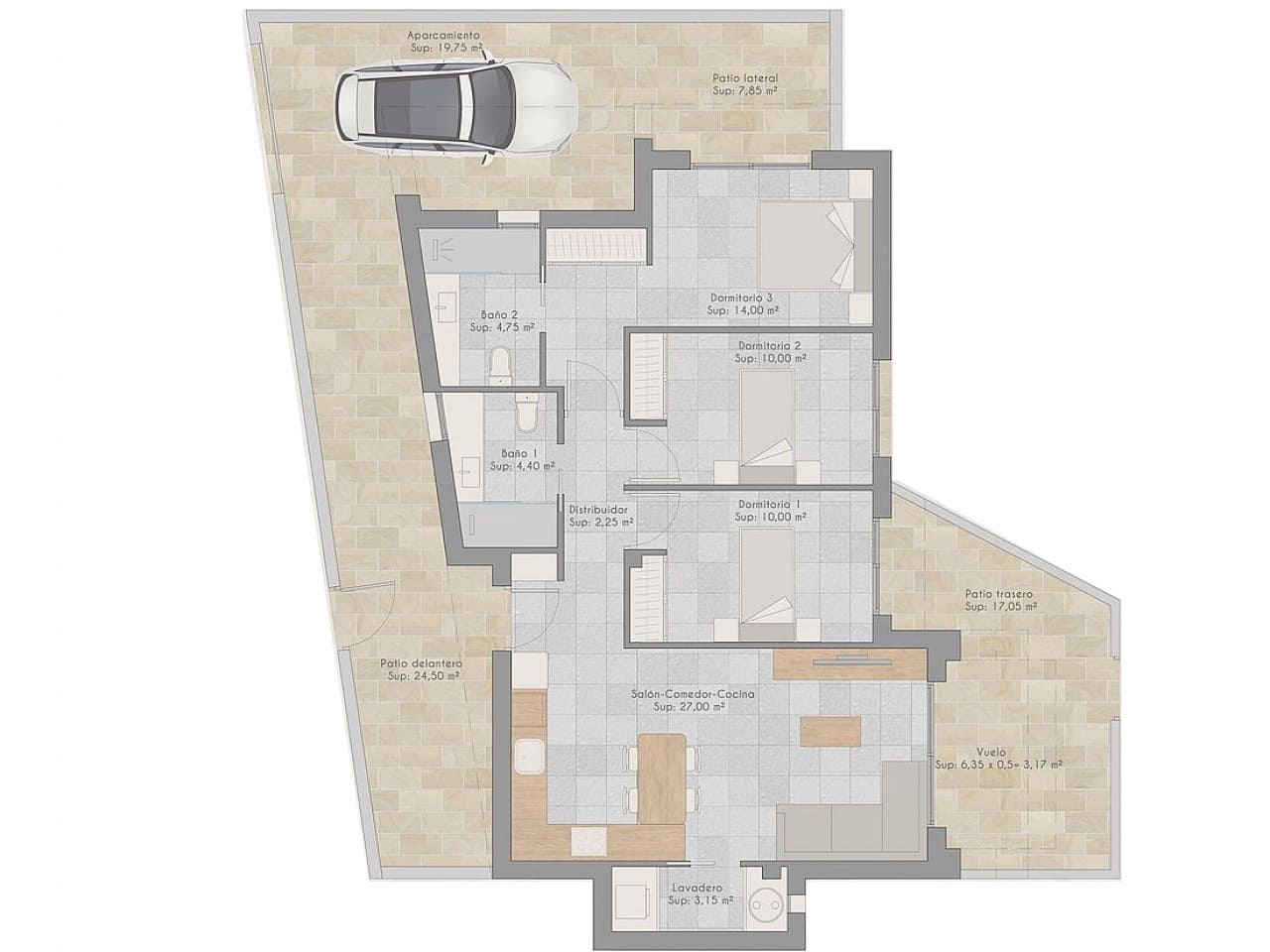 3 soverom Rekkehus til salgs i Torre-Pacheco med svømmebasseng - € 230 000 (Ref: 9400897)