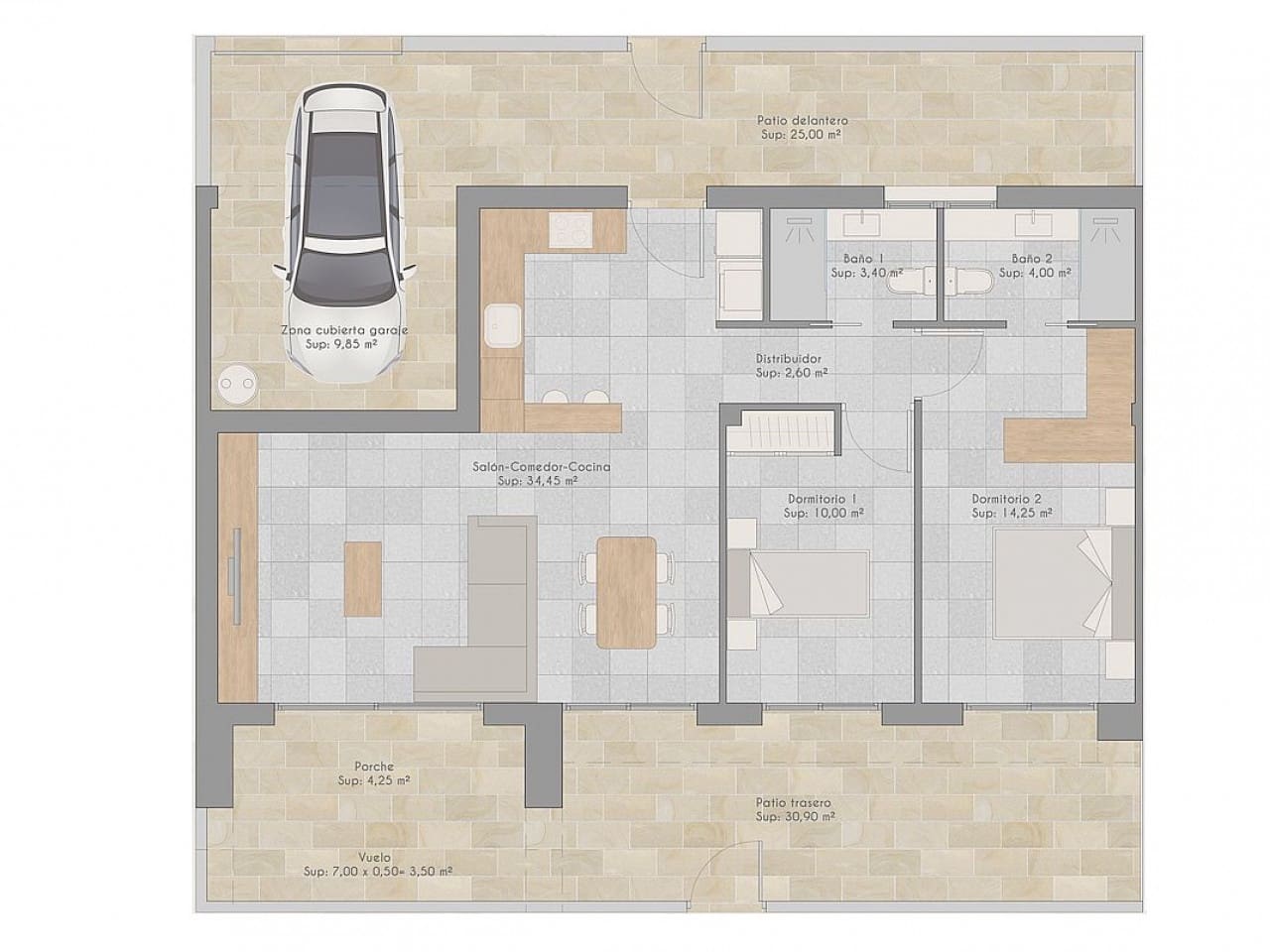 3 soveværelse Rækkehus til salg i Torre-Pacheco med swimmingpool - € 240.000 (Ref: 9400898)