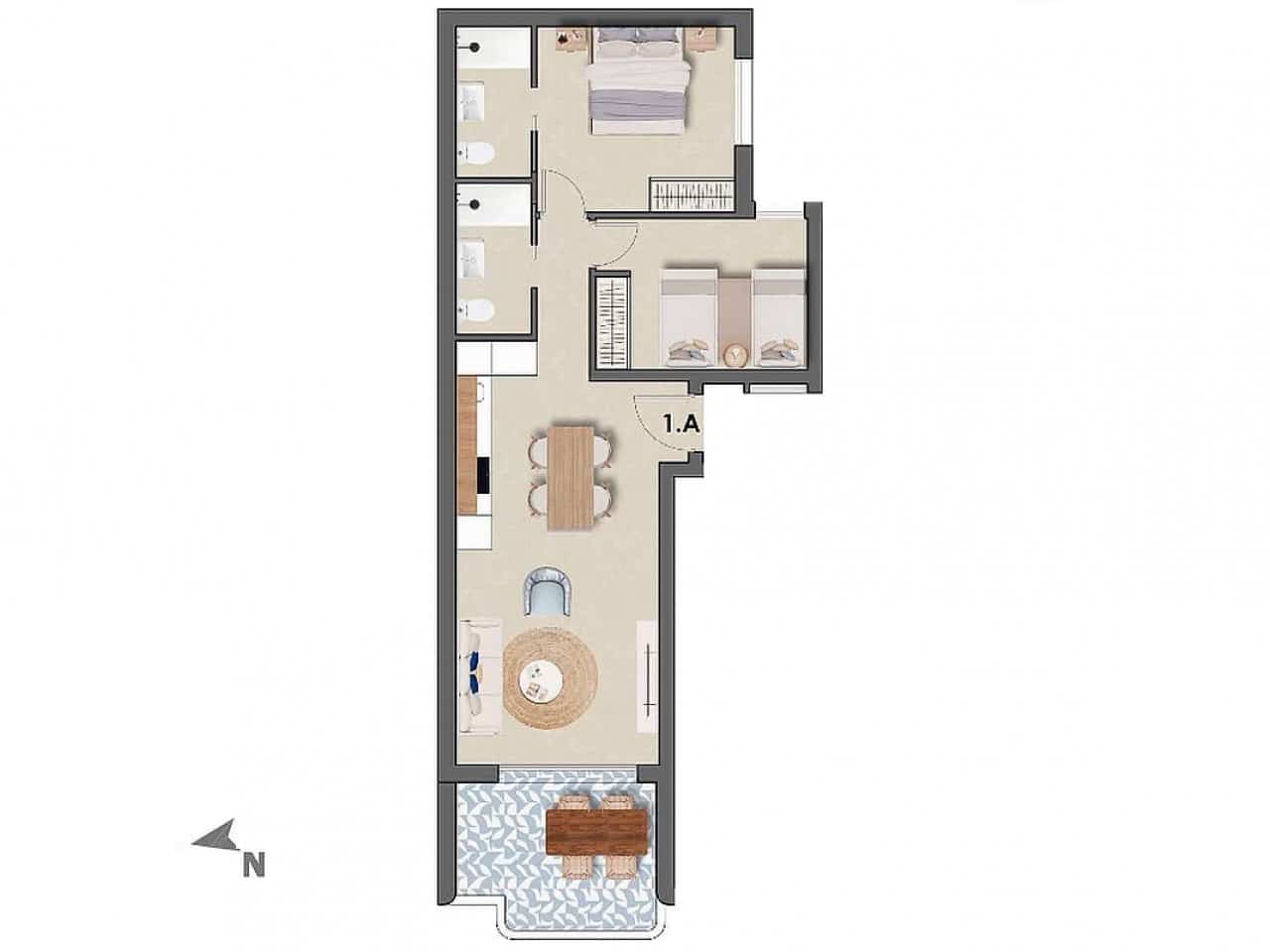 2 makuuhuone Huoneisto myytävänä paikassa Torre de la Horadada mukana uima-altaan - 275 900 € (Ref: 9400900)