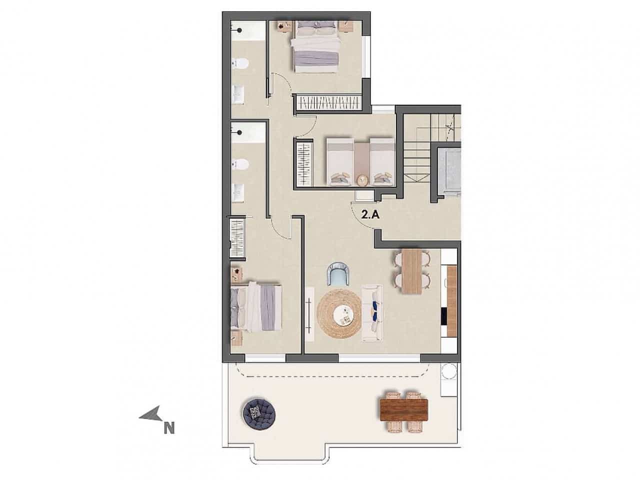 3 quarto Penthouse para venda em Torre de la Horadada com piscina - 378 900 € (Ref: 9400902)