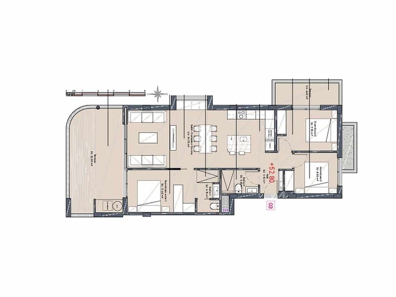 3 makuuhuone Huoneisto myytävänä paikassa Benijofar mukana uima-altaan - 349 900 € (Ref: 9431223)