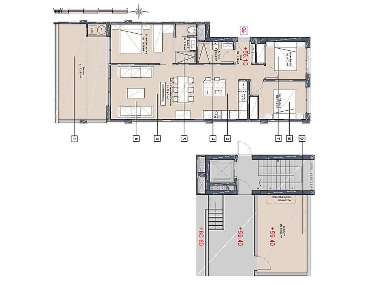 3 makuuhuone Huoneisto myytävänä paikassa Benijofar mukana uima-altaan - 349 900 € (Ref: 9431223)