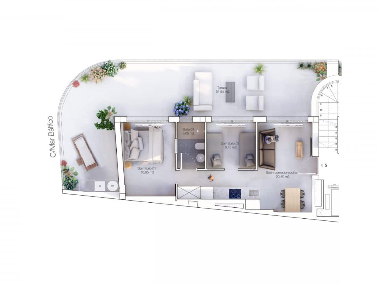 2 soveværelse Penthouse til salg i Torrevieja med swimmingpool - € 459.000 (Ref: 9476188)