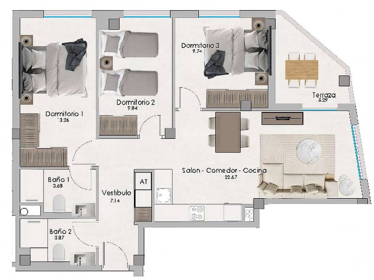 3 bedroom Penthouse for sale in Santa Pola with pool - € 530,000 (Ref: 9508961)