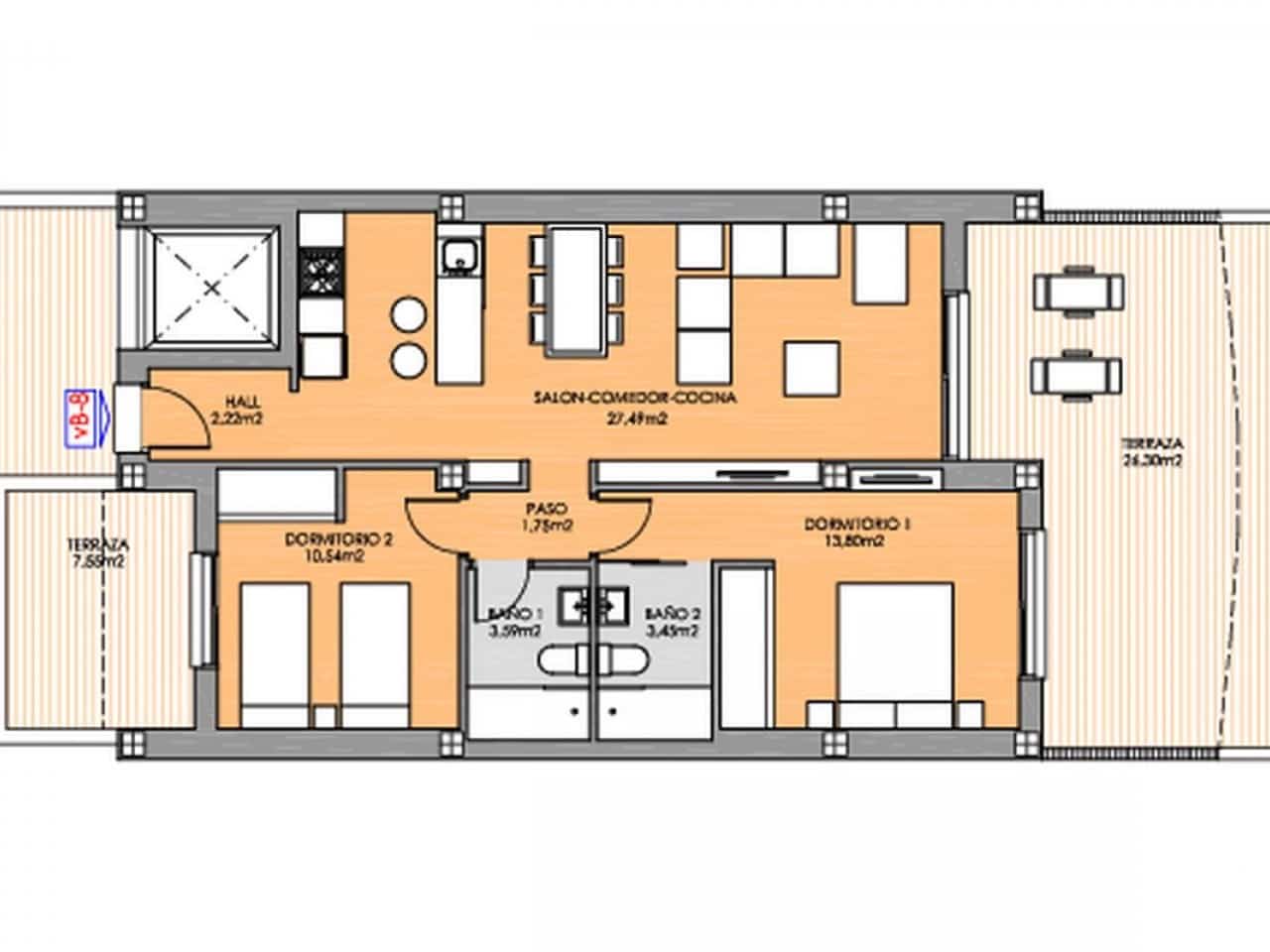 3 sypialnia Penthouse na sprzedaż w Playa Flamenca z basenem - 599 000 € (Ref: 9548538)