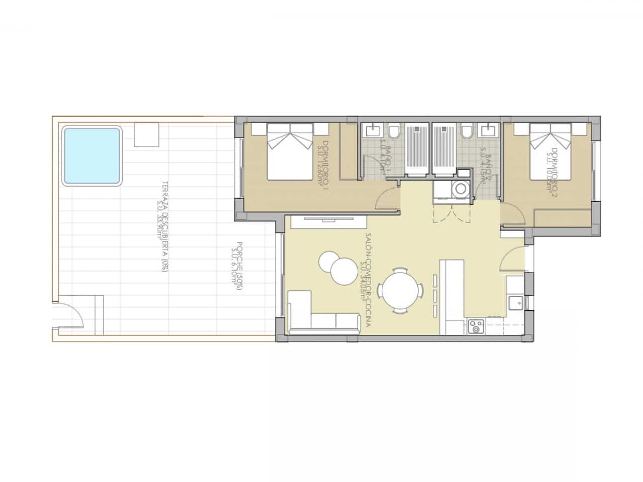 2 slaapkamer Rijtjeshuis te koop in Rojales met zwembad - € 261.900 (Ref: 9583108)