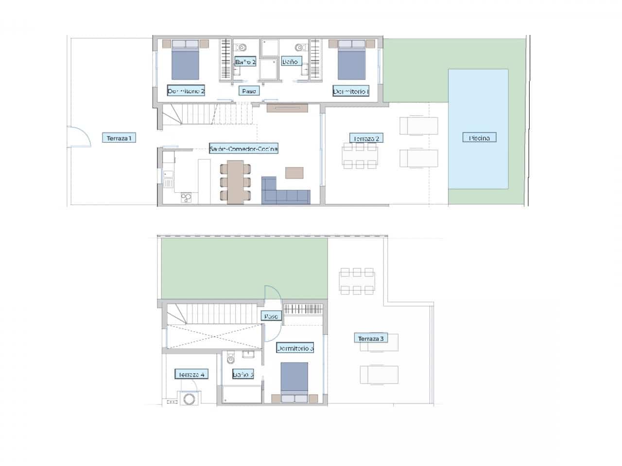 2 soveværelse Rækkehus til salg i Benidorm med swimmingpool - € 369.900 (Ref: 9586774)