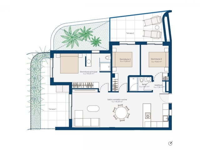 2 sovrum Lägenhet till salu i Baños y Mendigo, Murcia stad med pool - 299 000 € (Ref: 9591624)