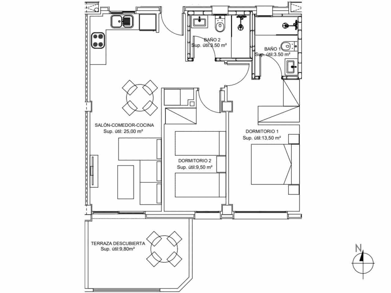 2 soverom Penthouse til salgs i Benidorm med svømmebasseng - € 720 000 (Ref: 9605256)