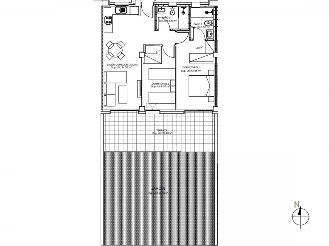 2 soverom Penthouse til salgs i Benidorm med svømmebasseng - € 720 000 (Ref: 9605256)