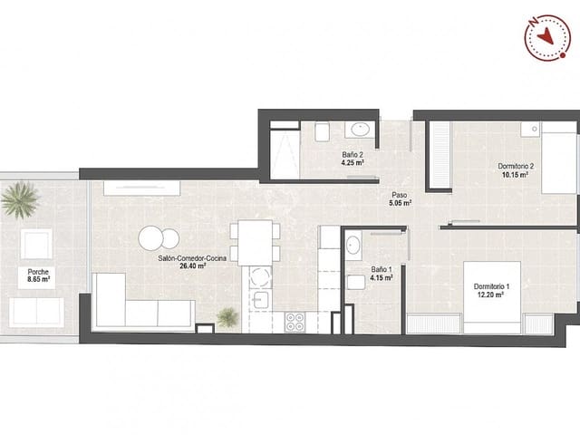 1 soveværelse Lejlighed til salg i Lo Pagan, San Pedro del Pinatar med swimmingpool - € 206.900 (Ref: 9608312)