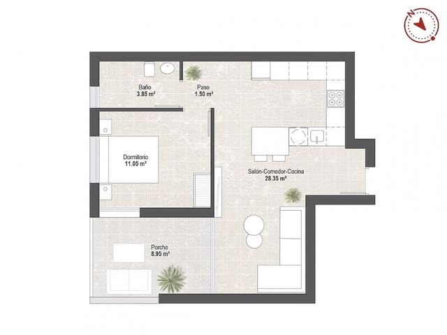 2 slaapkamer Penthouse te koop in Lo Pagan, San Pedro del Pinatar met zwembad - € 259.900 (Ref: 9608315)