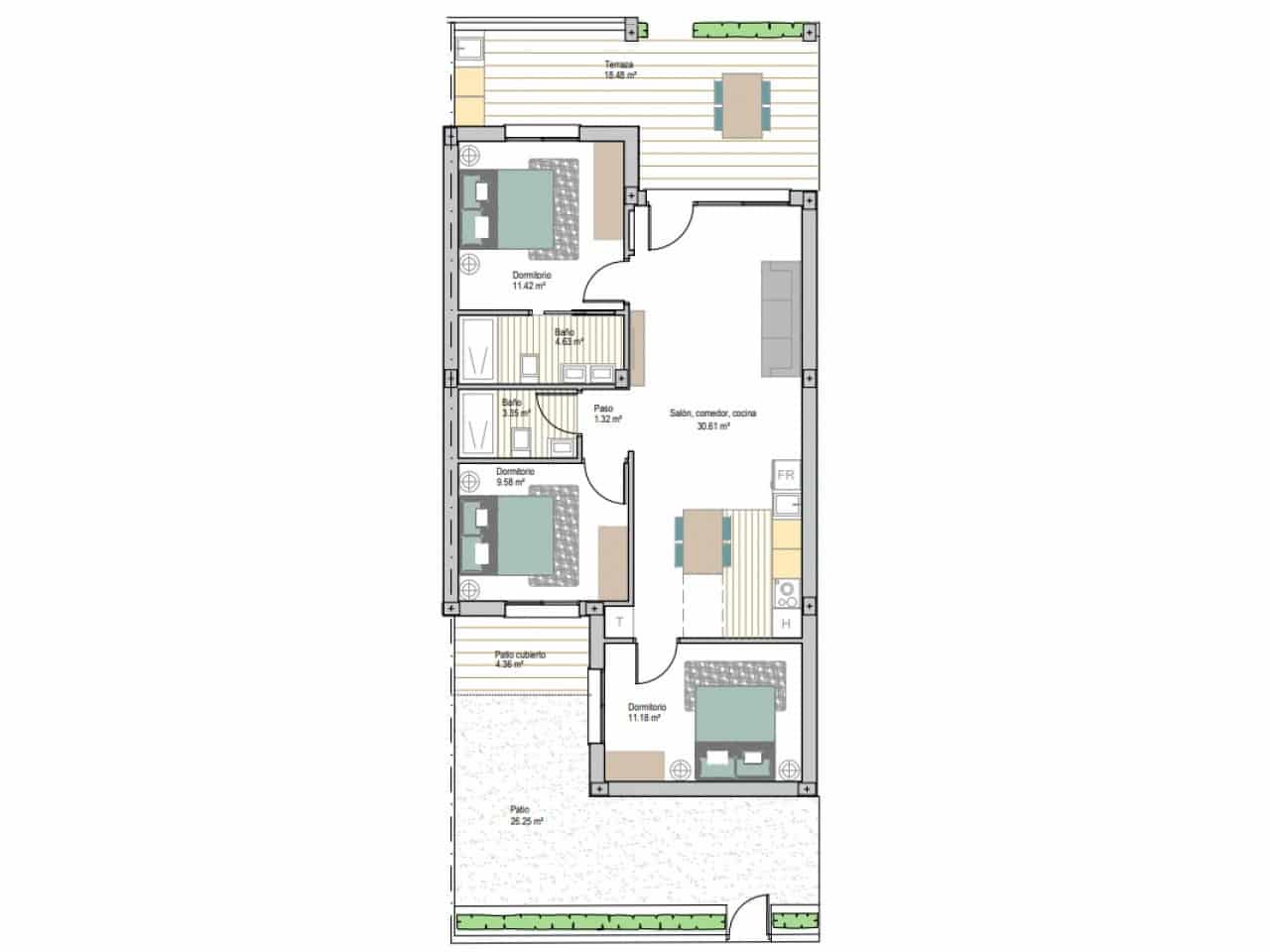 3 slaapkamer Appartement te koop in San Cayetano met zwembad - € 263.900 (Ref: 9611754)