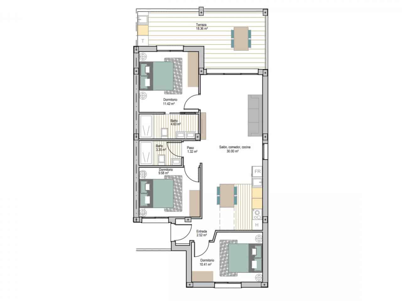 Ático de 3 habitaciones en San Cayetano en venta con piscina - 296.900 € (Ref: 9611756)