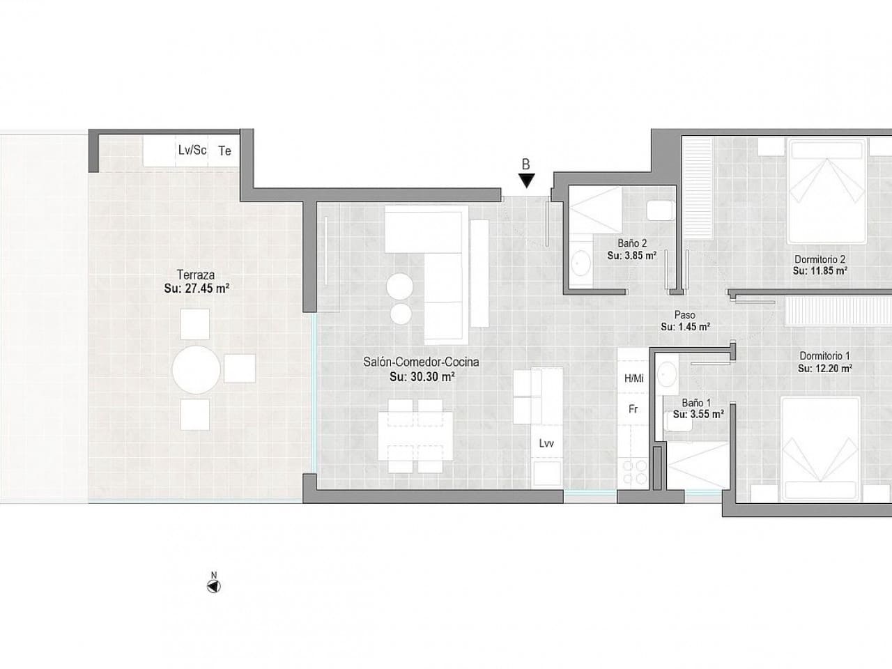 2 slaapkamer Penthouse te koop in Condado de Alhama met zwembad - € 269.850 (Ref: 9656348)