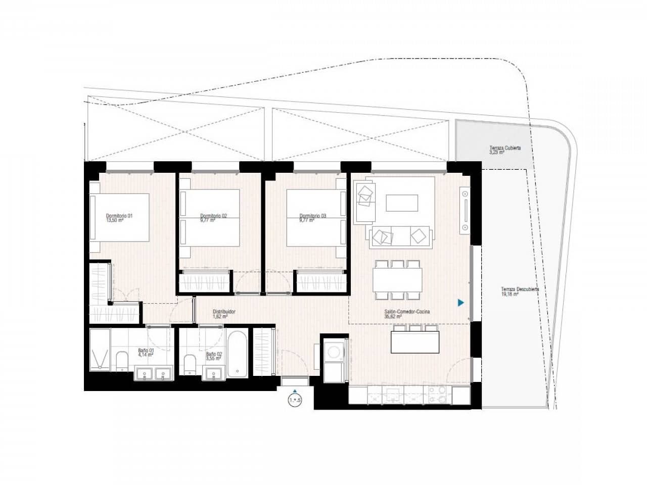 Ático de 2 habitaciones en La Villajoyosa / Vila Joiosa en venta con piscina - 655.000 € (Ref: 9691293)
