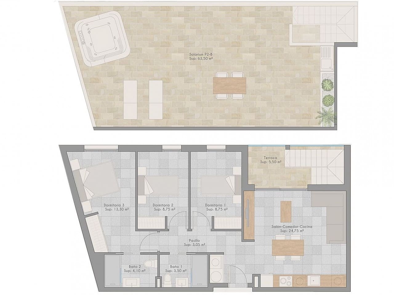 1 soveværelse Penthouse til salg i Lo Pagan med swimmingpool garage - € 211.000 (Ref: 9691297)