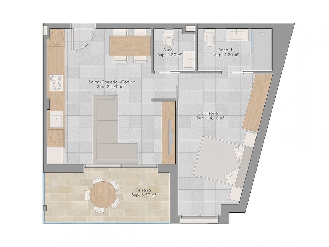 1 soveværelse Penthouse til salg i Lo Pagan med swimmingpool garage - € 211.000 (Ref: 9691297)