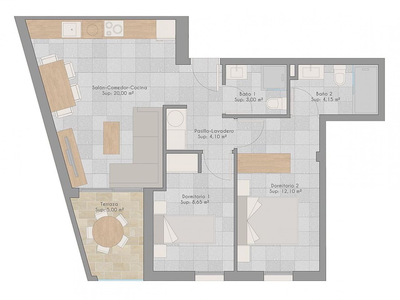 1 soveværelse Penthouse til salg i Lo Pagan med swimmingpool garage - € 211.000 (Ref: 9691297)