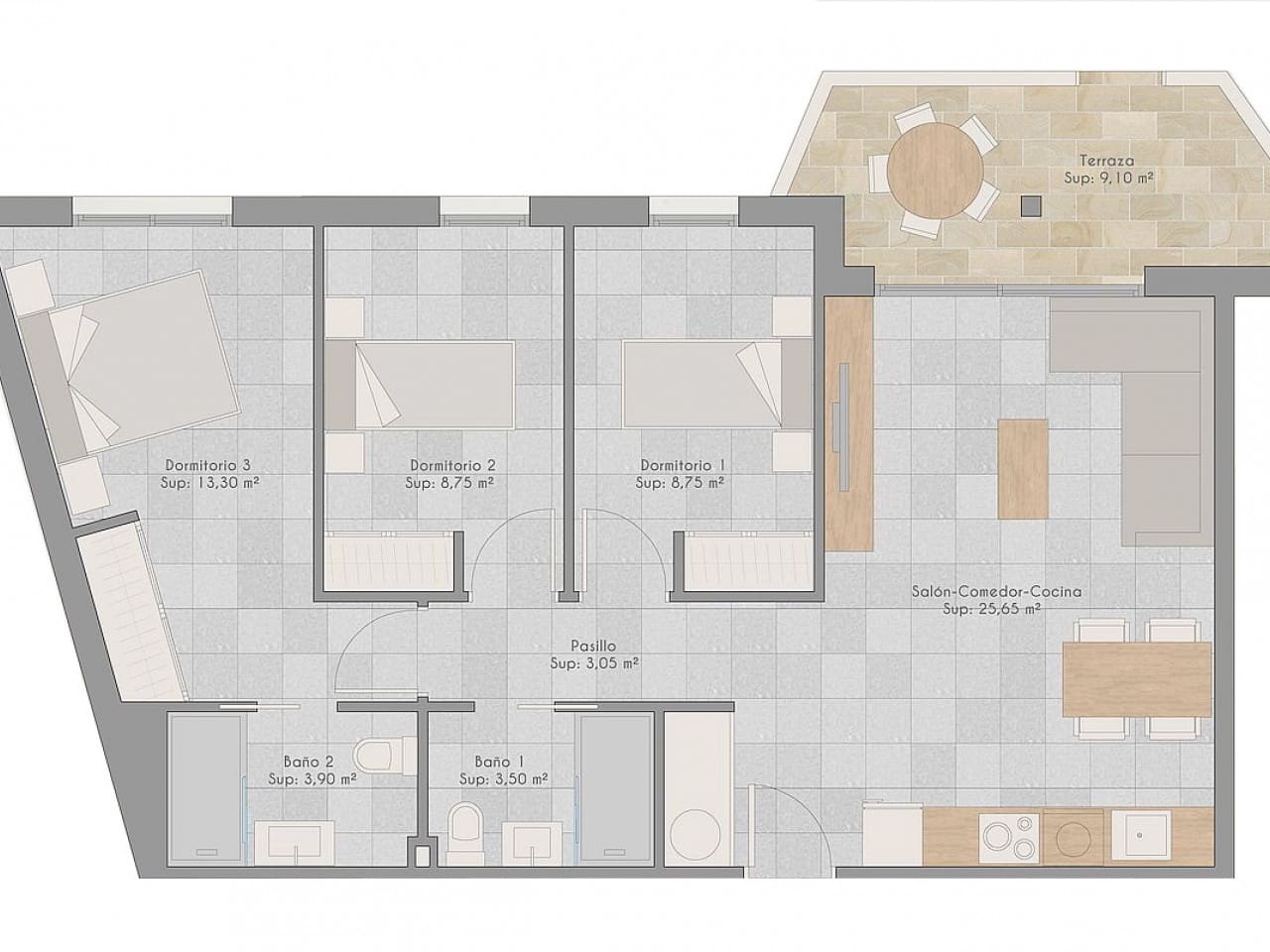 3 soveværelse Penthouse til salg i Lo Pagan med swimmingpool garage - € 317.000 (Ref: 9691299)