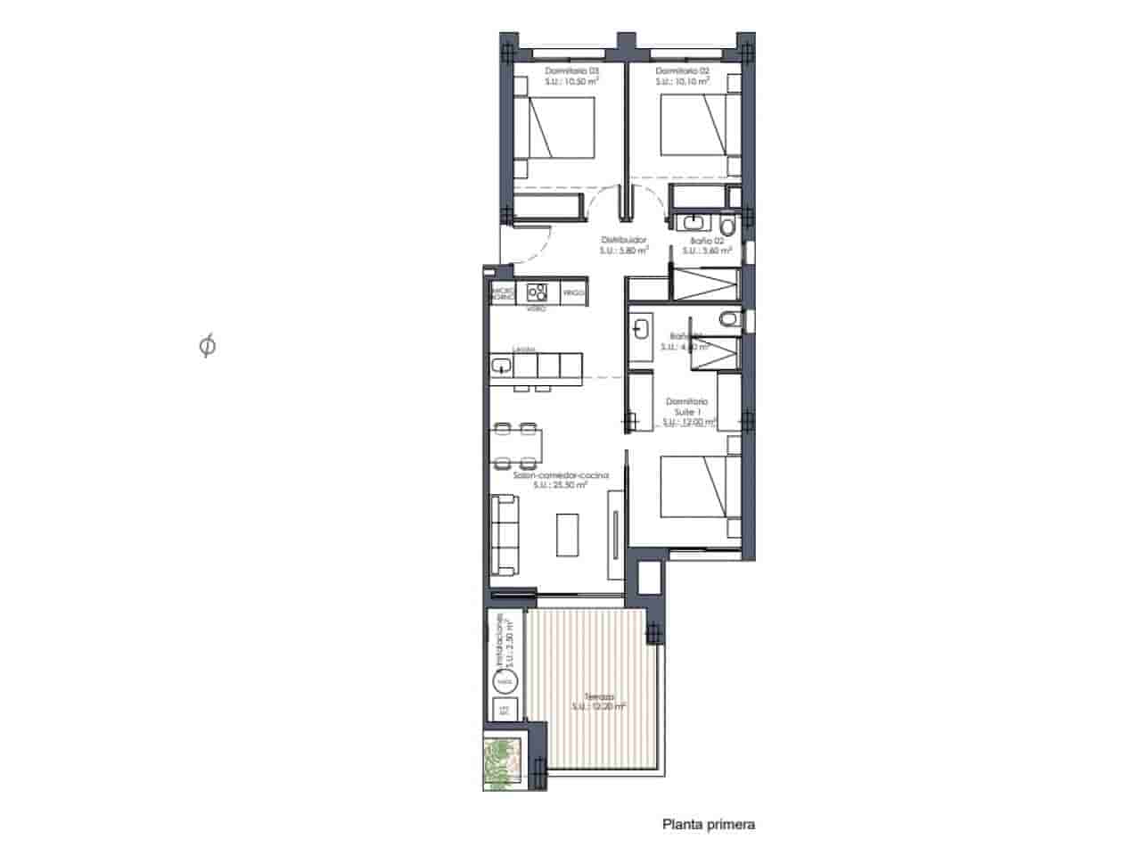 3 soveværelse Penthouse til salg i Los Alcazares med swimmingpool - € 409.000 (Ref: 9712406)
