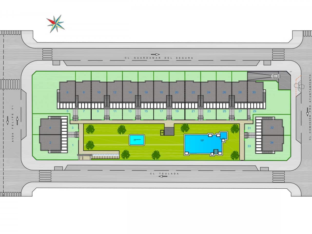 3 soveværelse Rækkehus til salg i Pilar de la Horadada med swimmingpool garage - € 375.000 (Ref: 9715165)