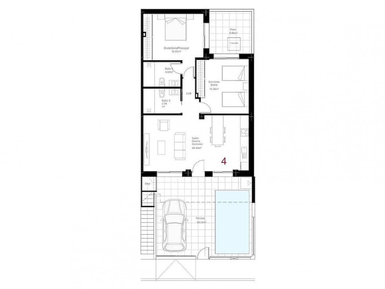 2 camera da letto Villetta a Schiera in vendita in San Pedro del Pinatar con piscina - 319.900 € (Rif: 9720232)