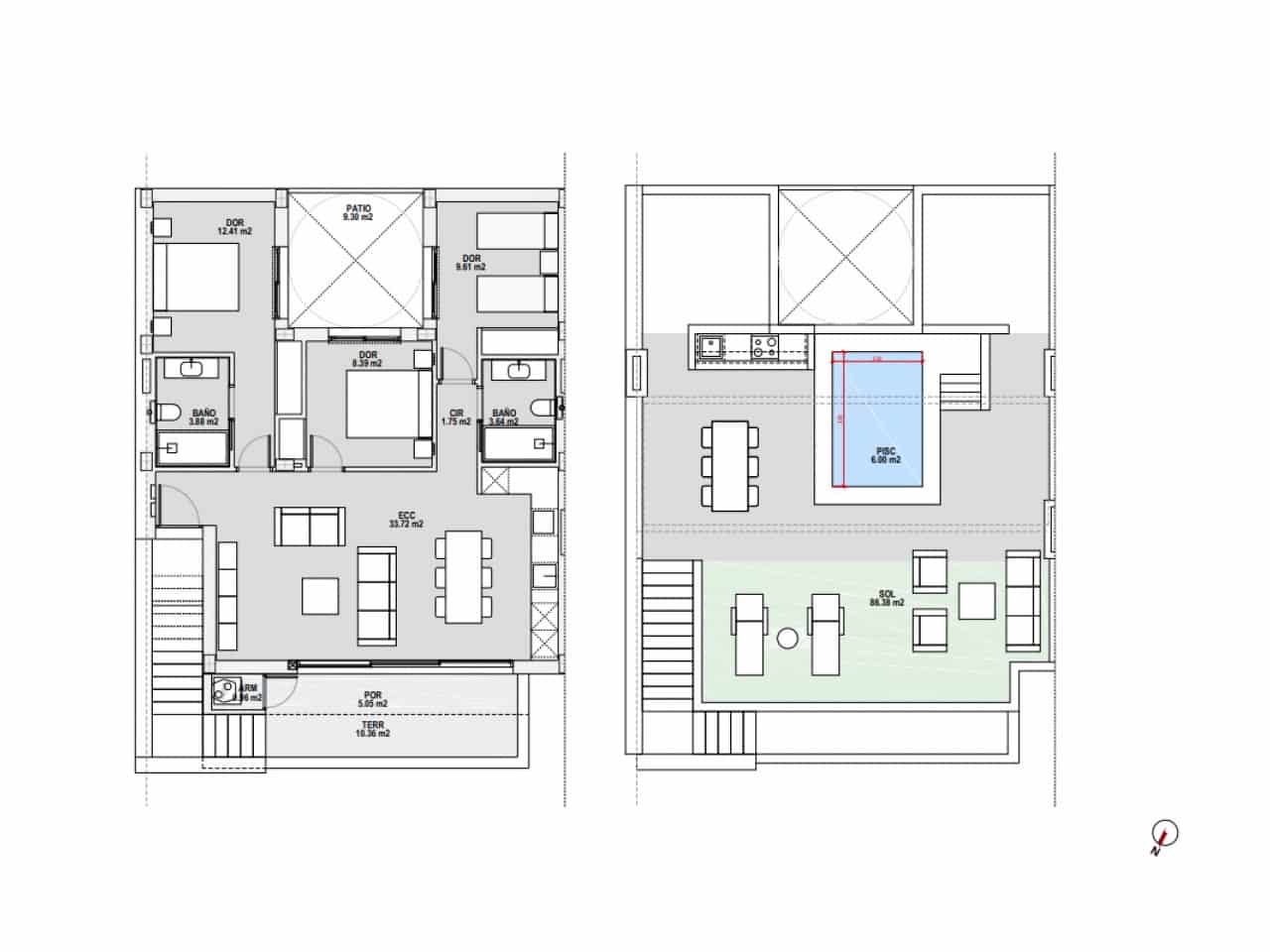 3 slaapkamer Rijtjeshuis te koop in Pilar de la Horadada met zwembad - € 313.500 (Ref: 9735840)