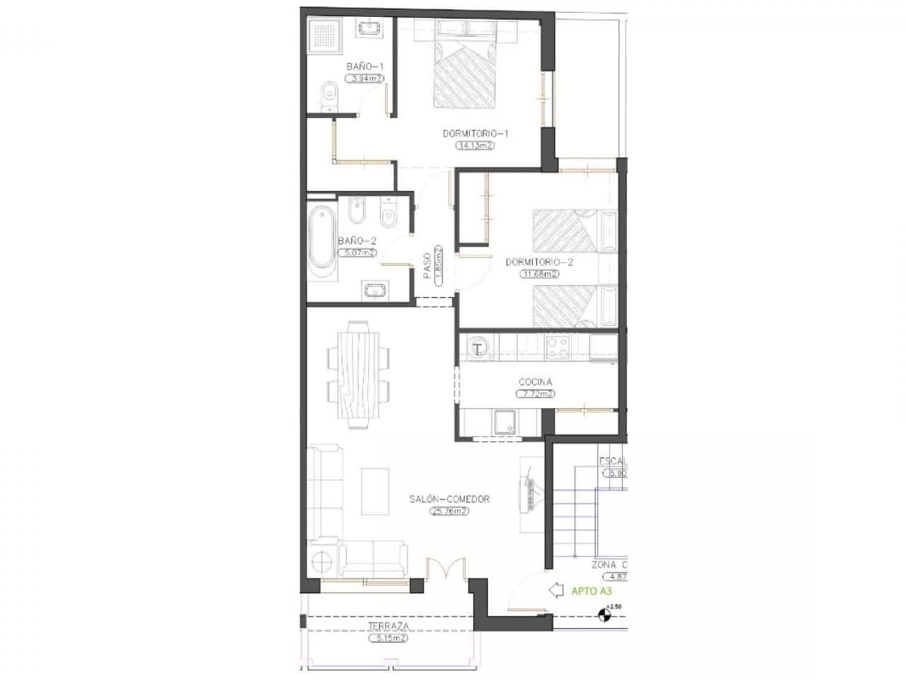 2 bedroom Penthouse for sale in Cuevas del Almanzora with pool - € 135,900 (Ref: 9742109)