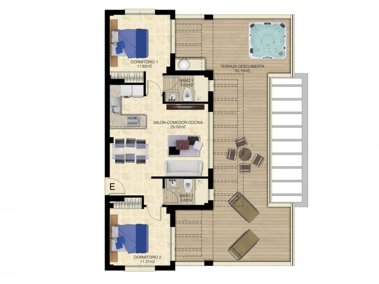 2 bedroom Penthouse for sale in Torrevieja with pool - € 349,000 (Ref: 9752307)