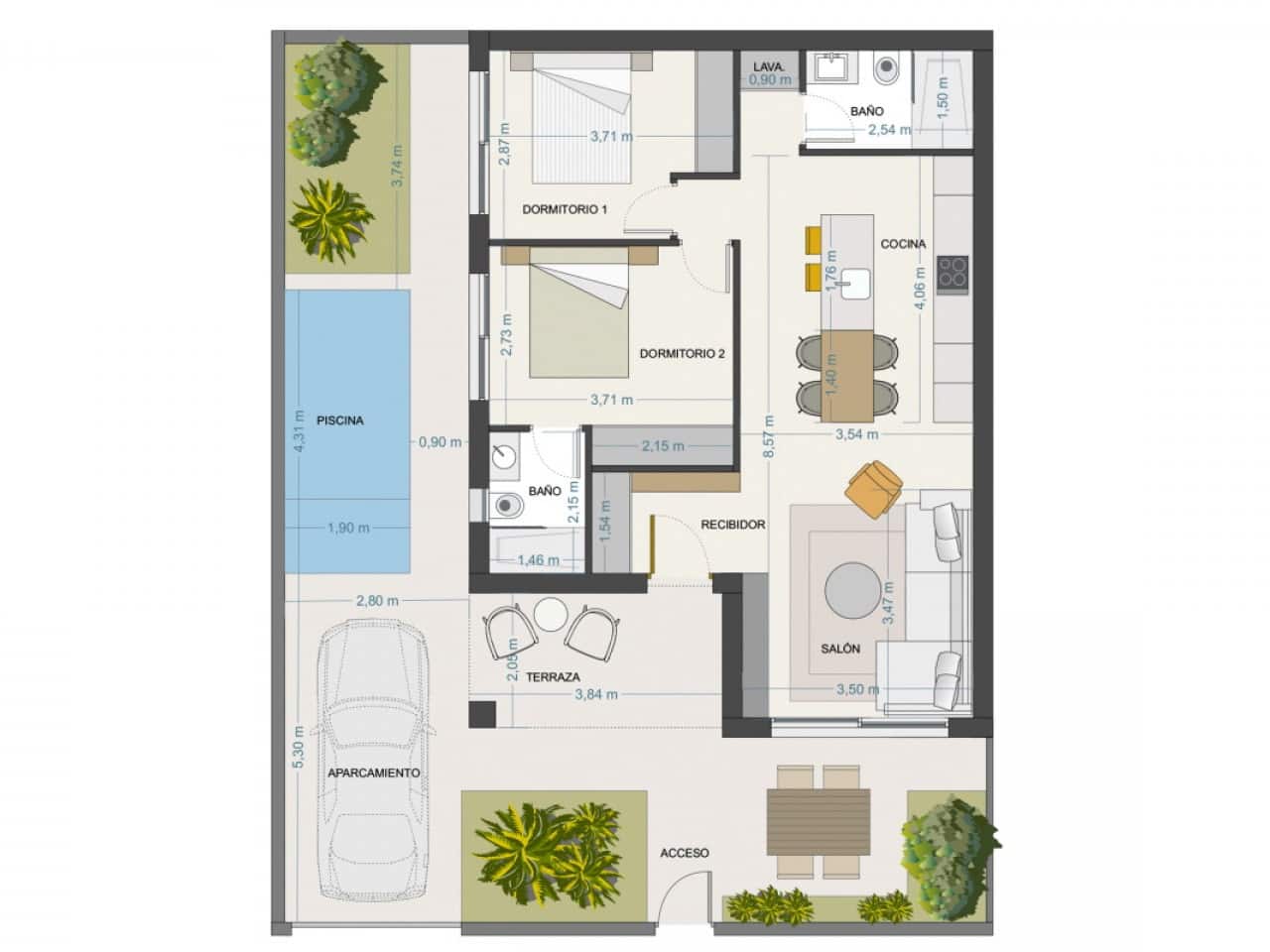 2 camera da letto Villa in vendita in Roldan con piscina - 272.900 € (Rif: 9773399)