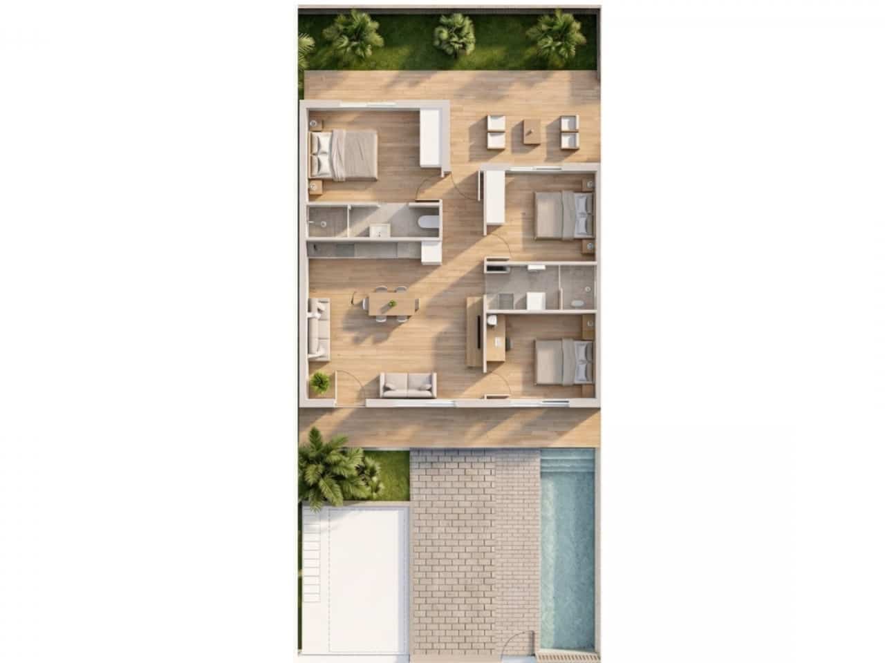 3 sovrum Radhus till salu i Pilar de la Horadada med pool garage - 369 900 € (Ref: 9778384)