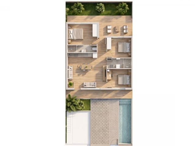 3 soverom Rekkehus til salgs i Pilar de la Horadada med svømmebasseng garasje - € 389 900 (Ref: 9778385)