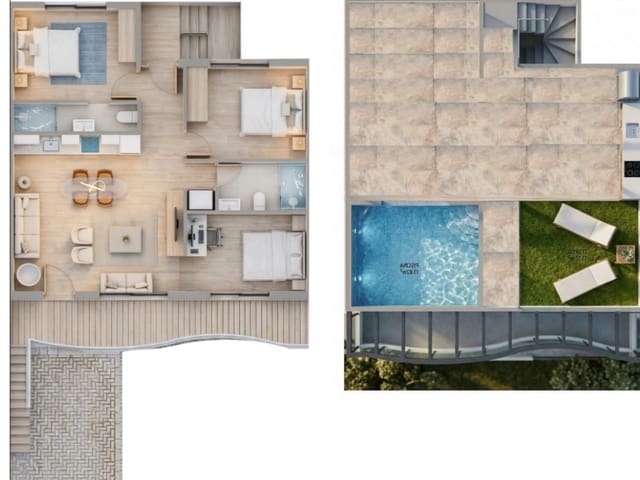 3 soverom Rekkehus til salgs i Pilar de la Horadada med svømmebasseng garasje - € 389 900 (Ref: 9778385)