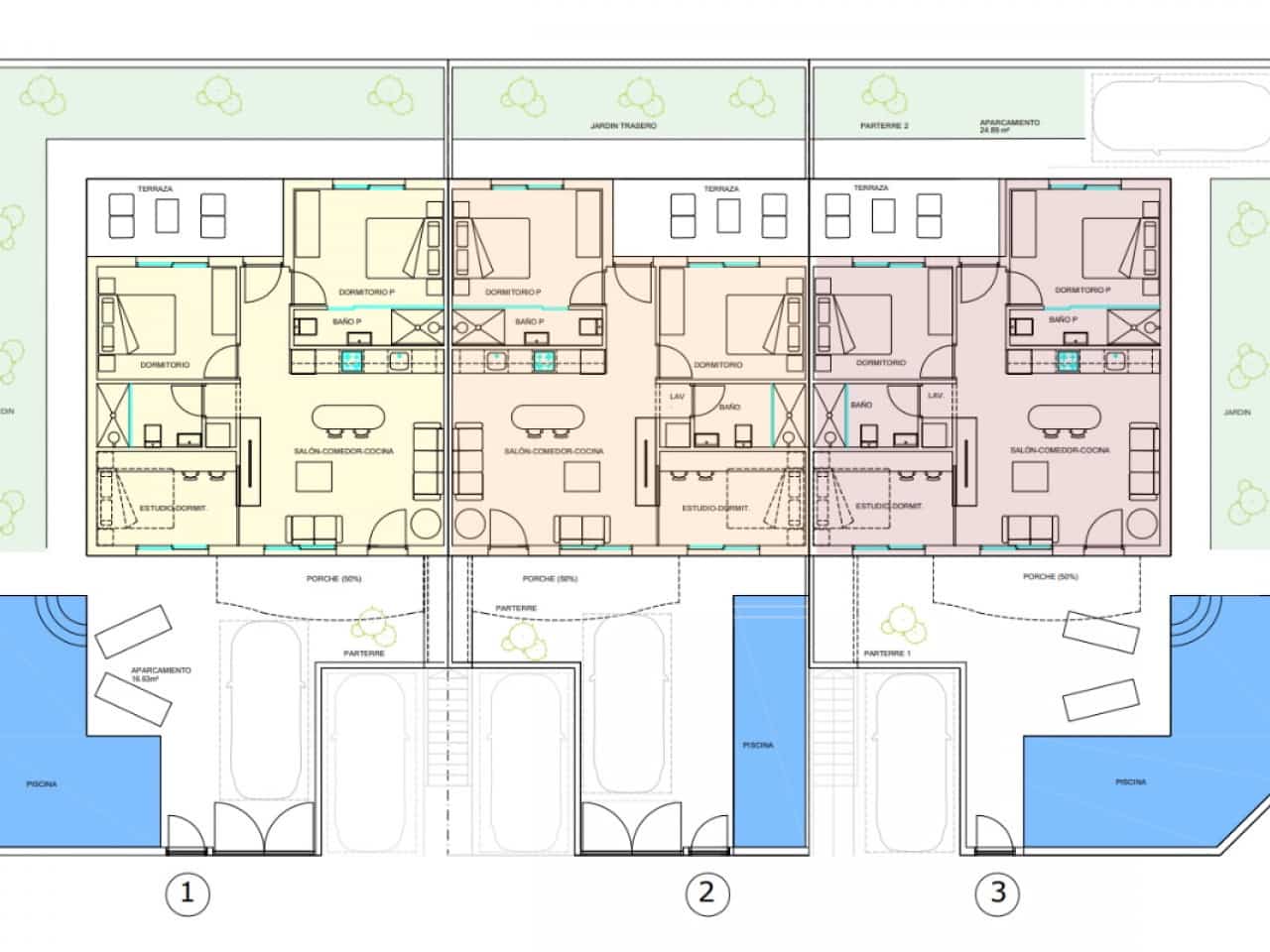 3 sovrum Radhus till salu i Pilar de la Horadada med pool garage - 389 900 € (Ref: 9778385)