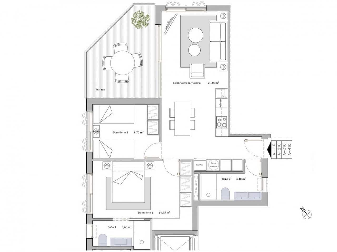 1 quarto Penthouse para venda em Lo Pagan com piscina garagem - 201 900 € (Ref: 9797386)